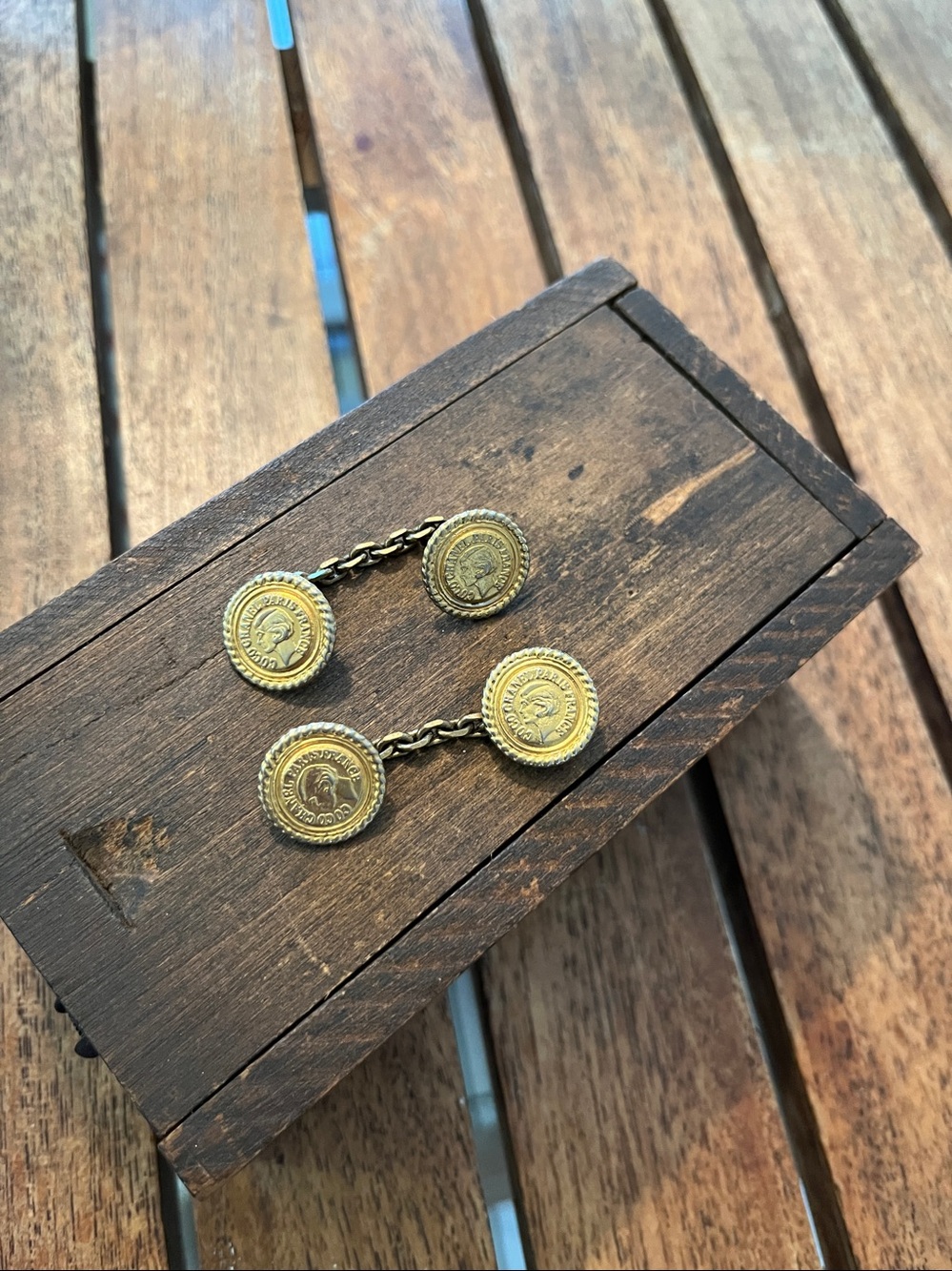 Pair of Vintage Coco Chanel French cuff links all original